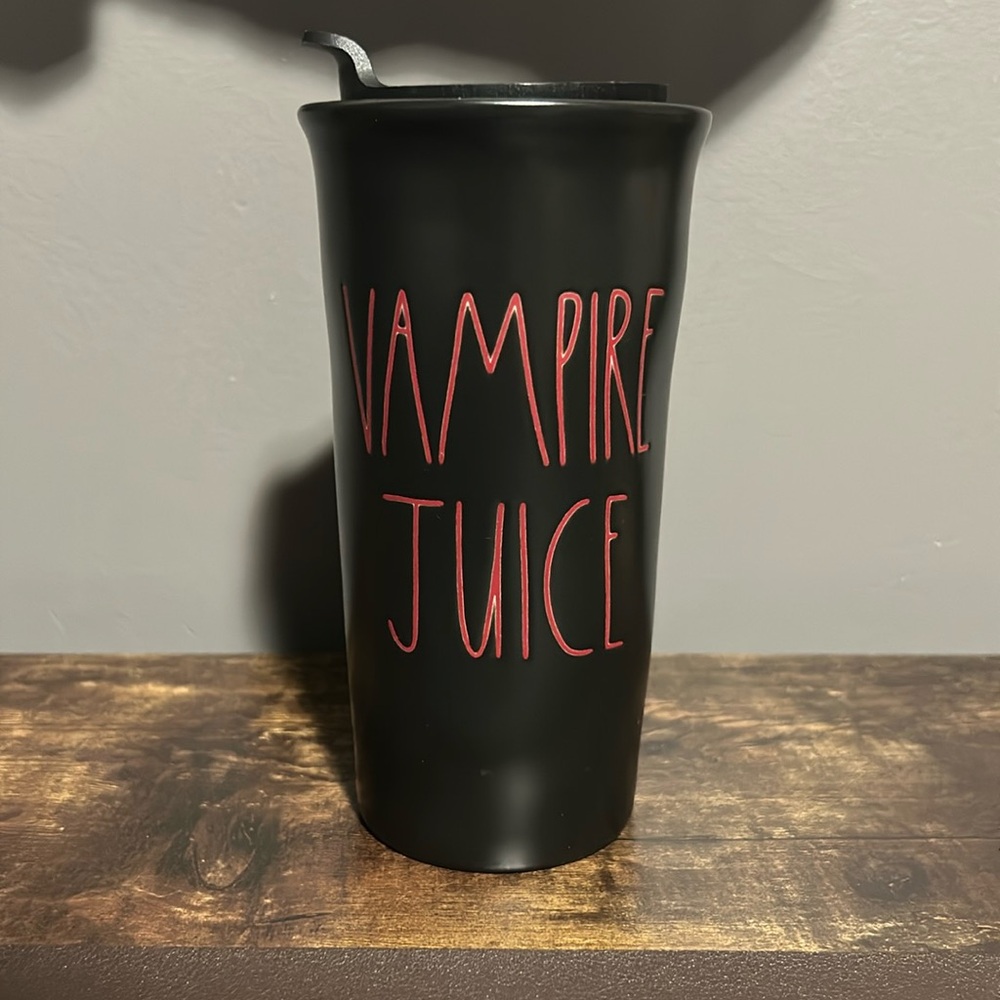 🦇 New Rae Dunn Vampire Juice coffee ceramic travel mug large 🎃